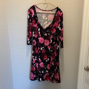 Torrid super soft Black and Pink Floral dress